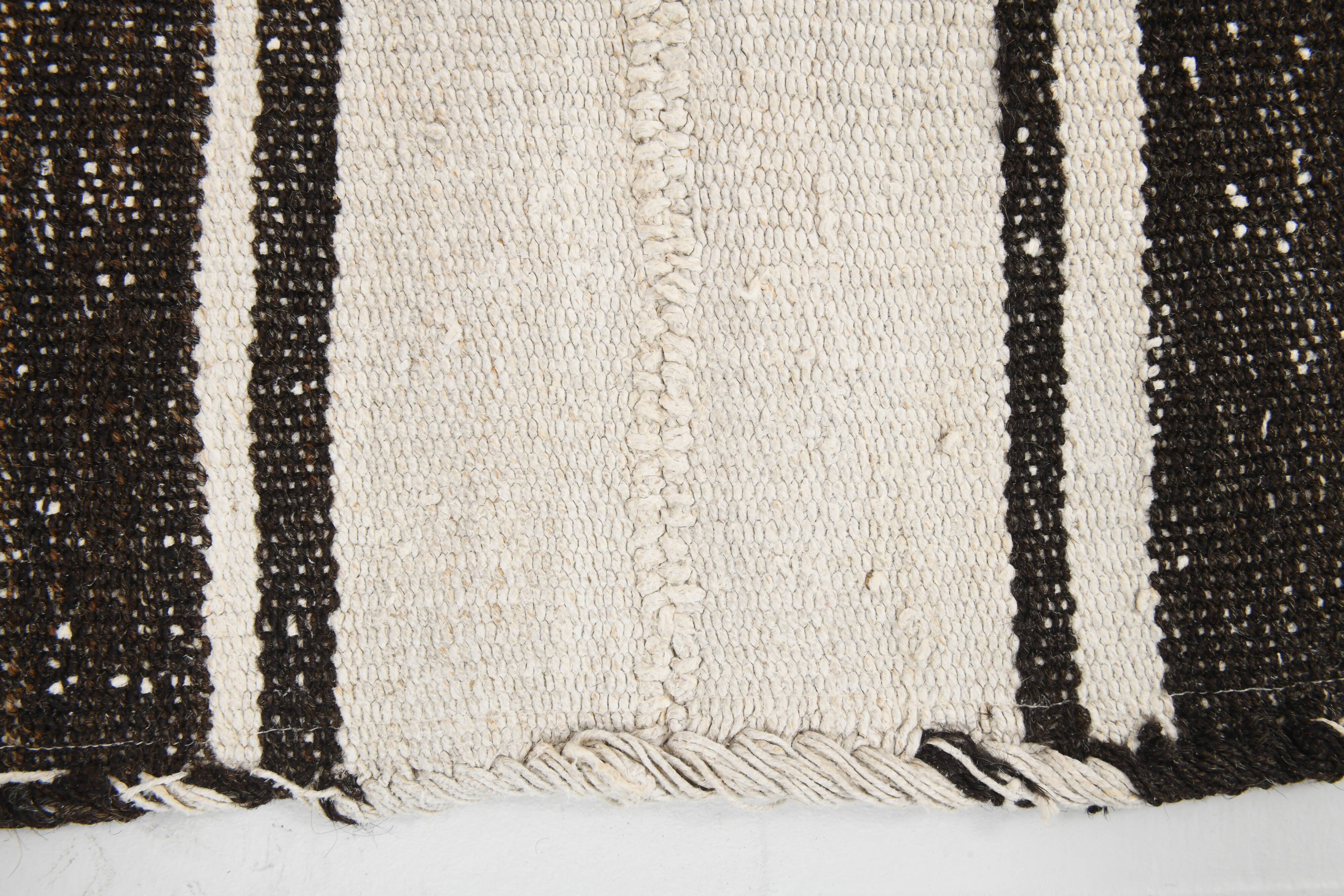6x7 Beige & Brown Vintage Kilim Rug,  177x219Cm