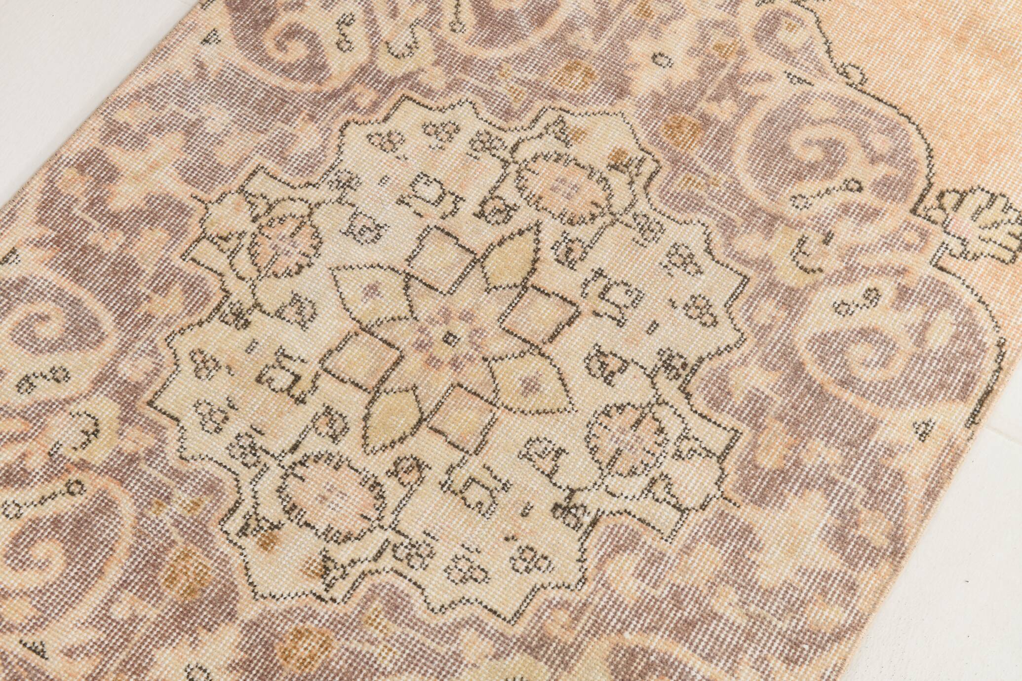 3x12 Cream Beige Persian Runner Rug 86x358Cm SK 17433