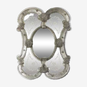 Venetian Murano glass mirror, Italy, 50's