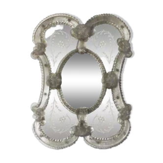 Venetian Murano glass mirror, Italy, 50's