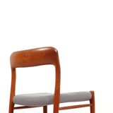 3 Niels Møller „Model 75“ teak dining chairs reupholstered