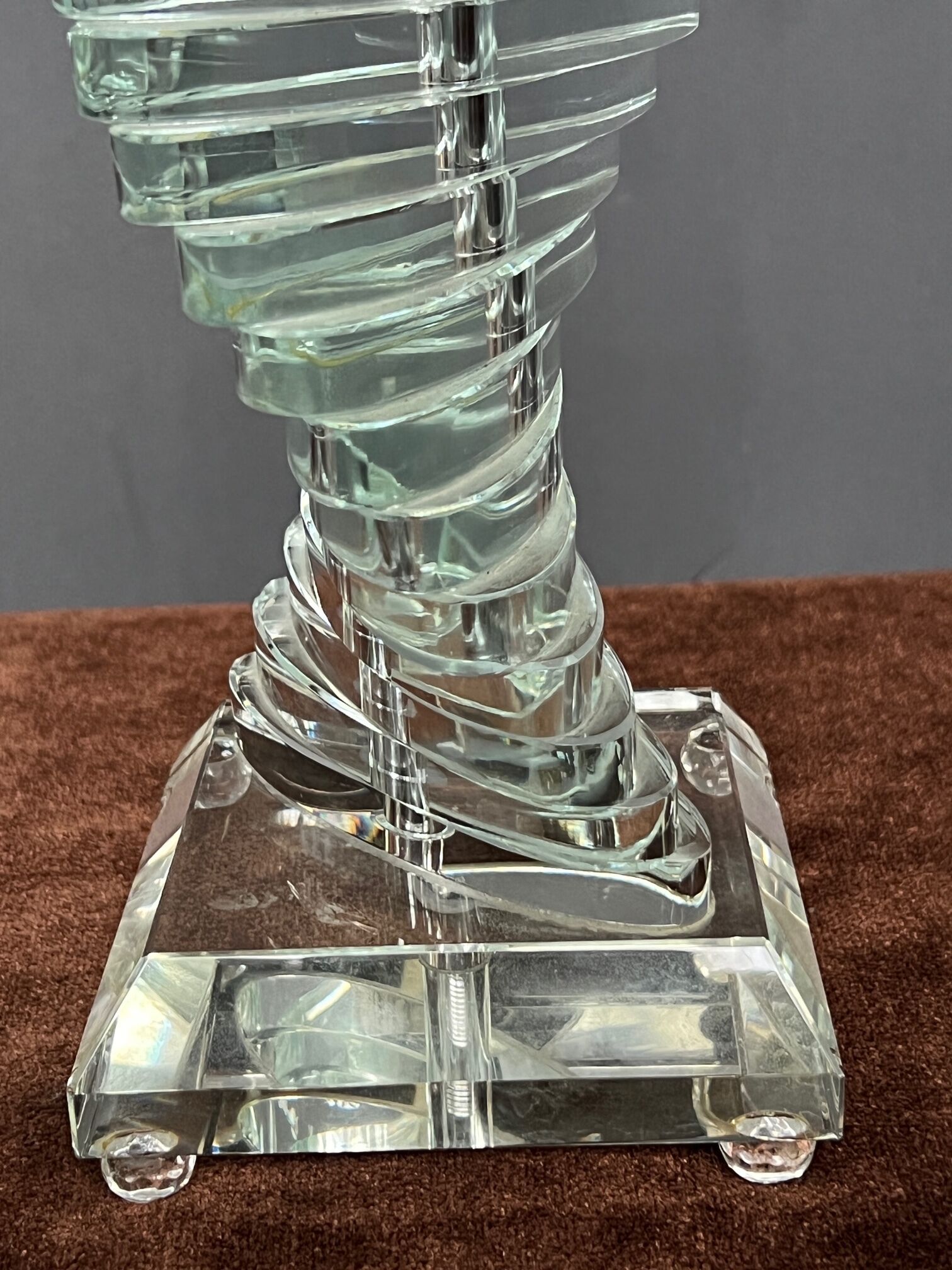 Pair of lamps, massive crystal