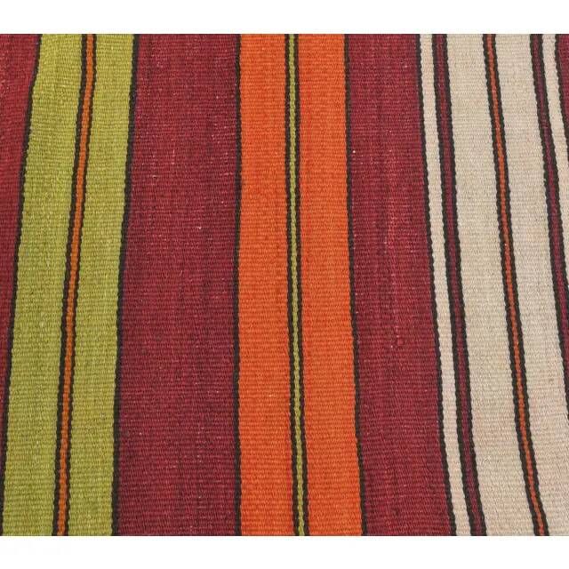 1970s Turkish Hand-Knotted Wool Kilim Flatweave Striped Rug 134x252