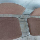 Set of 6 vintage low chairs in chrome metal