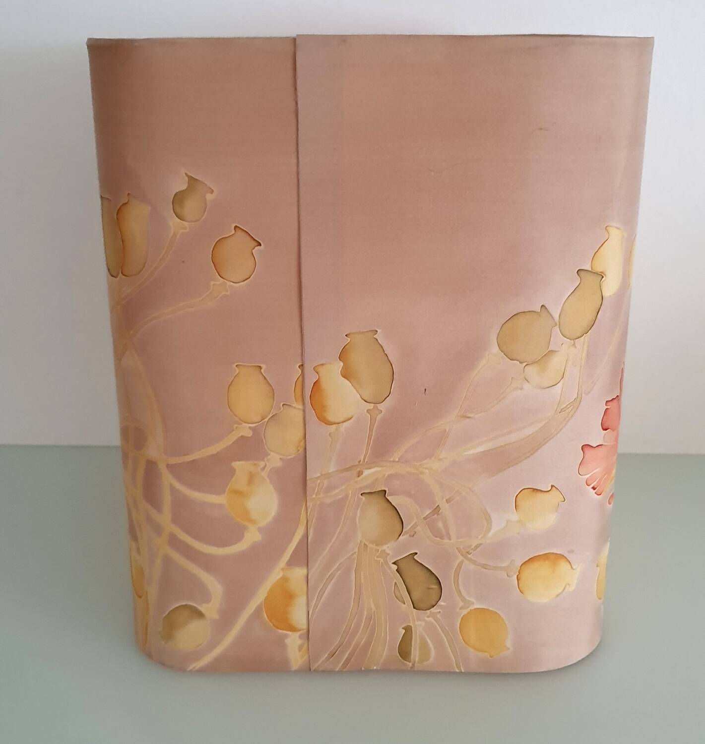 Vintage silk lampshade with floral pattern