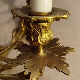Pair of 4-branch wall sconces - gilded bronze