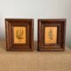 Set of 2 botanical decorative wooden frames, 13cm x 15.5cm