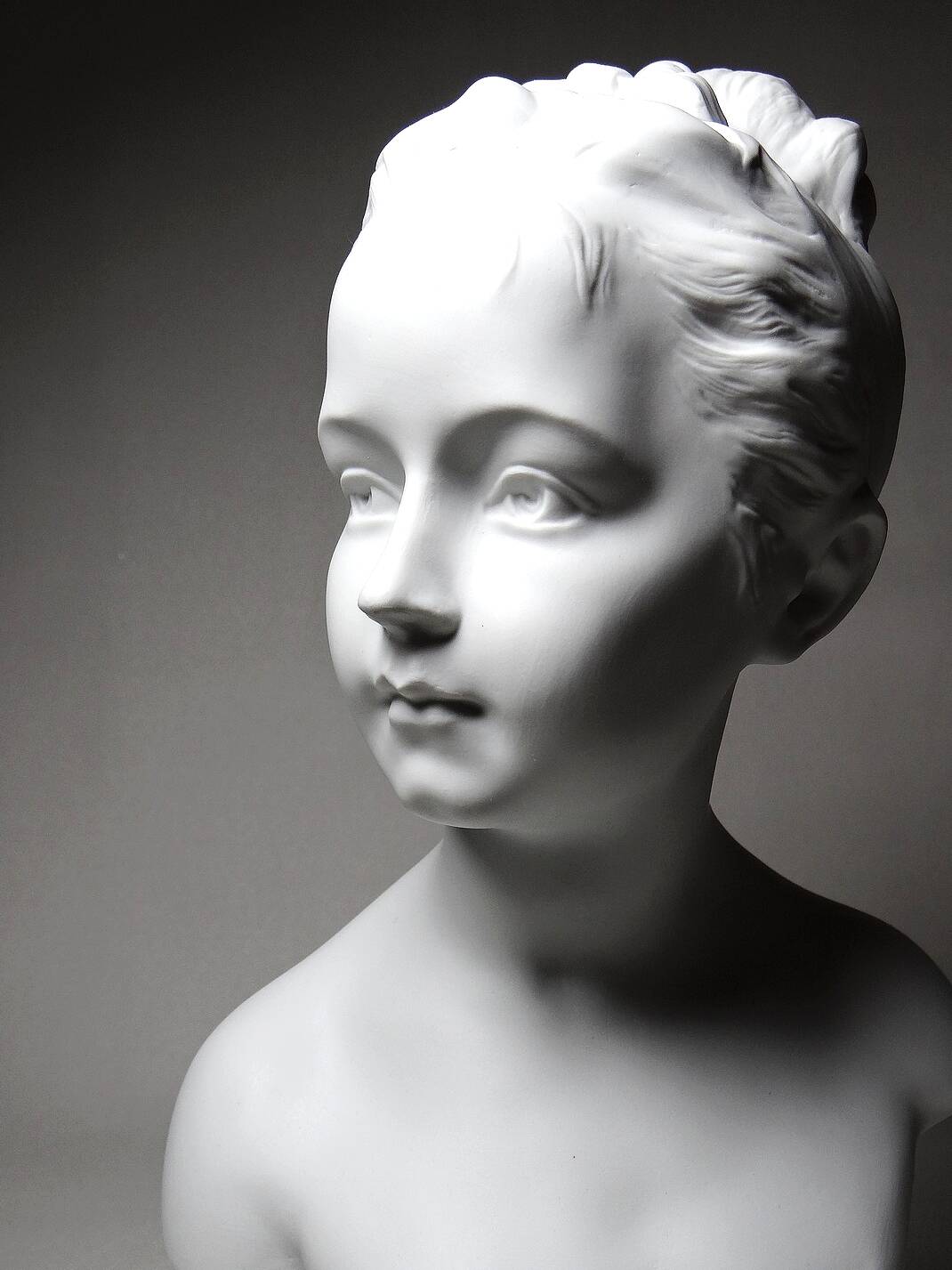 Limoges porcelain biscuit bust C. Tharaud, Louise Brongniard