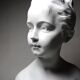 Limoges porcelain biscuit bust C. Tharaud, Louise Brongniard