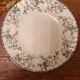 Antique ironstone plate with flower decoration, Longwy "Rejane" service