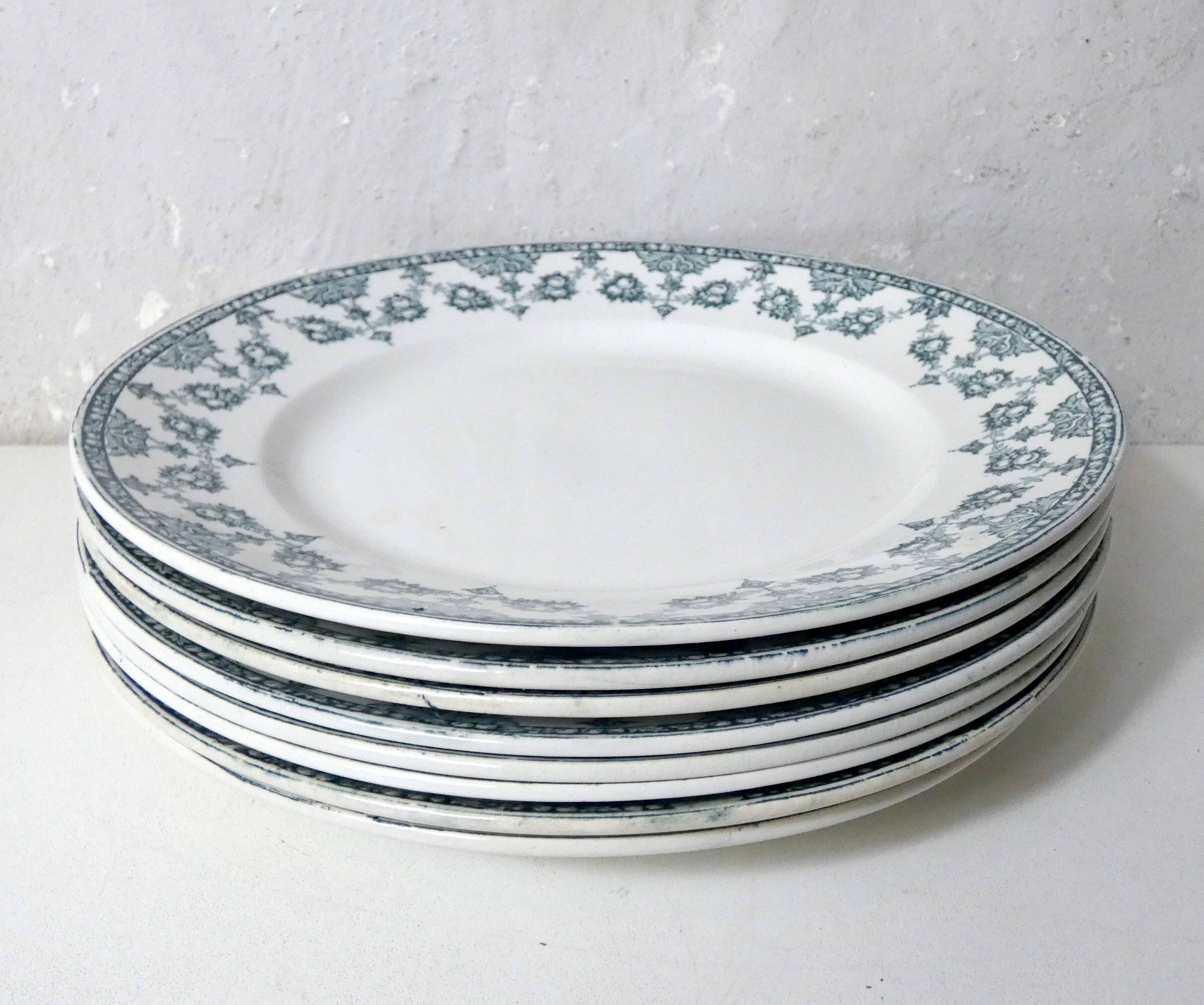 Terre de fer 8 Art Deco flat plates NORMAND model