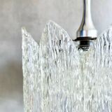 Ice Glass Lamp, Mid-Century Acrylic Pendant Light, Kalmar Era Ceiling Lamp