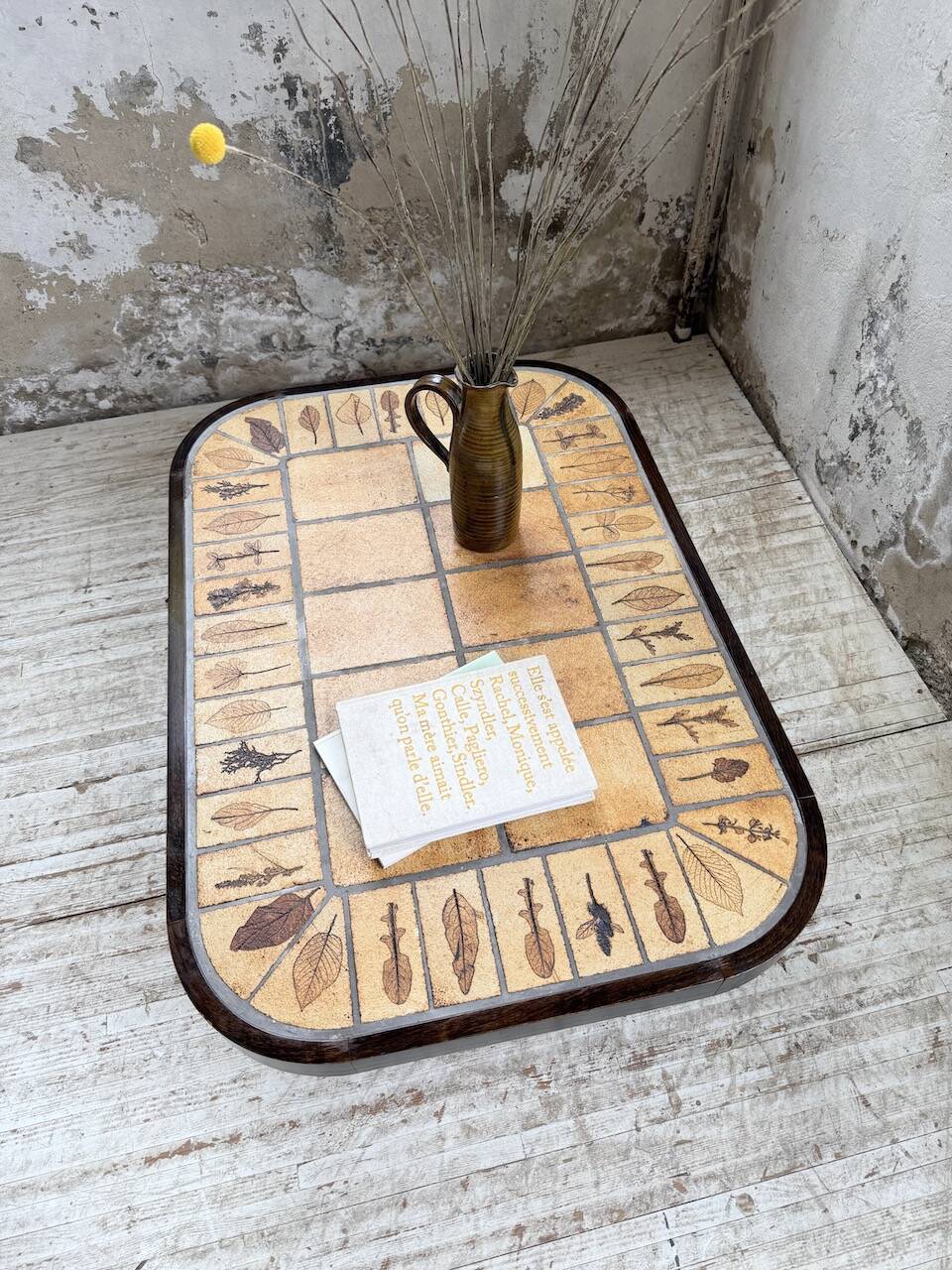 Capron “herbarium” oval coffee table