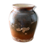 Old glazed terracotta pot