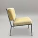 Vintage design armchair in chrome & yellow velvet
