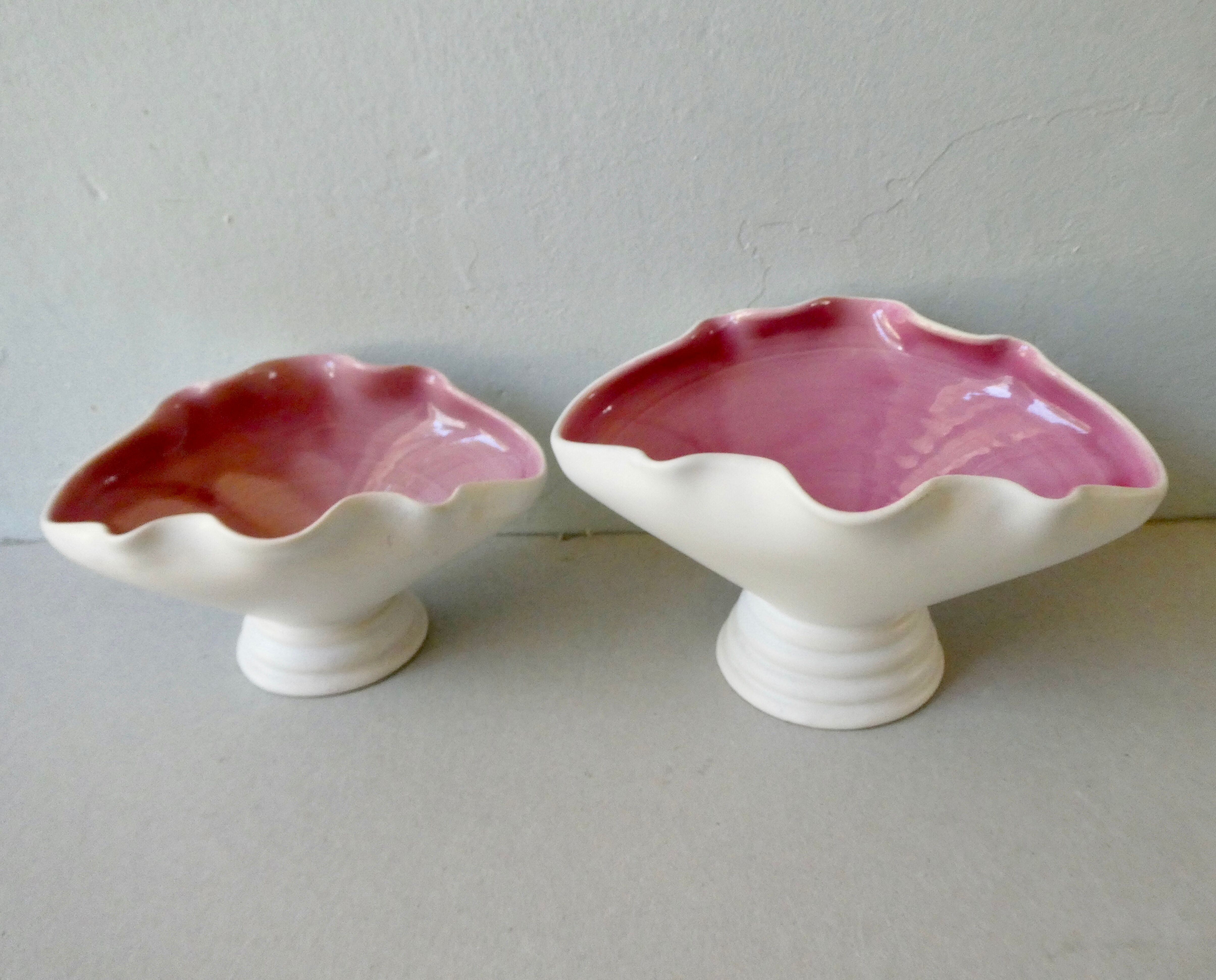 Pair of two-tone ceramic cups, 1950s