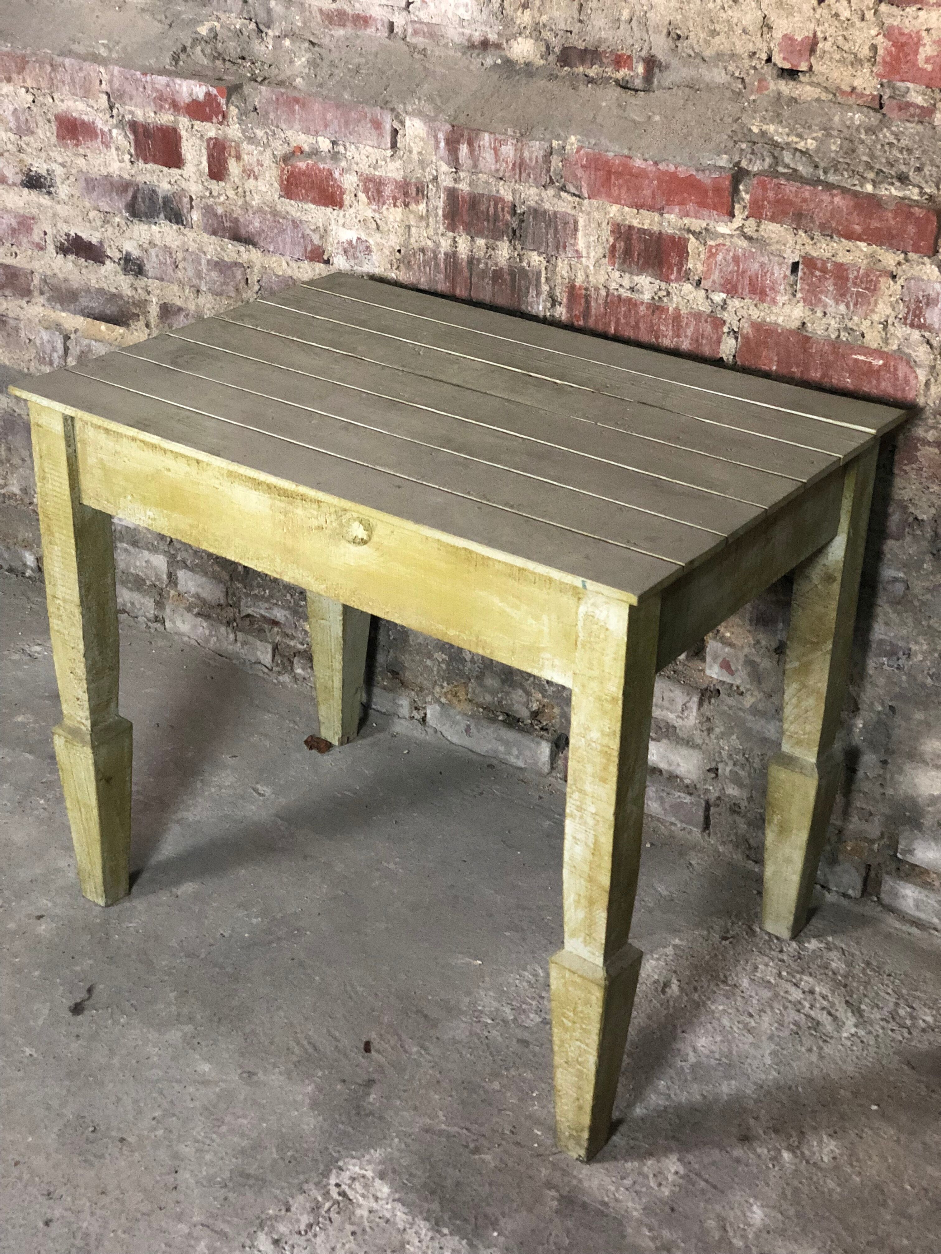 Table in light green patinated fir 1970