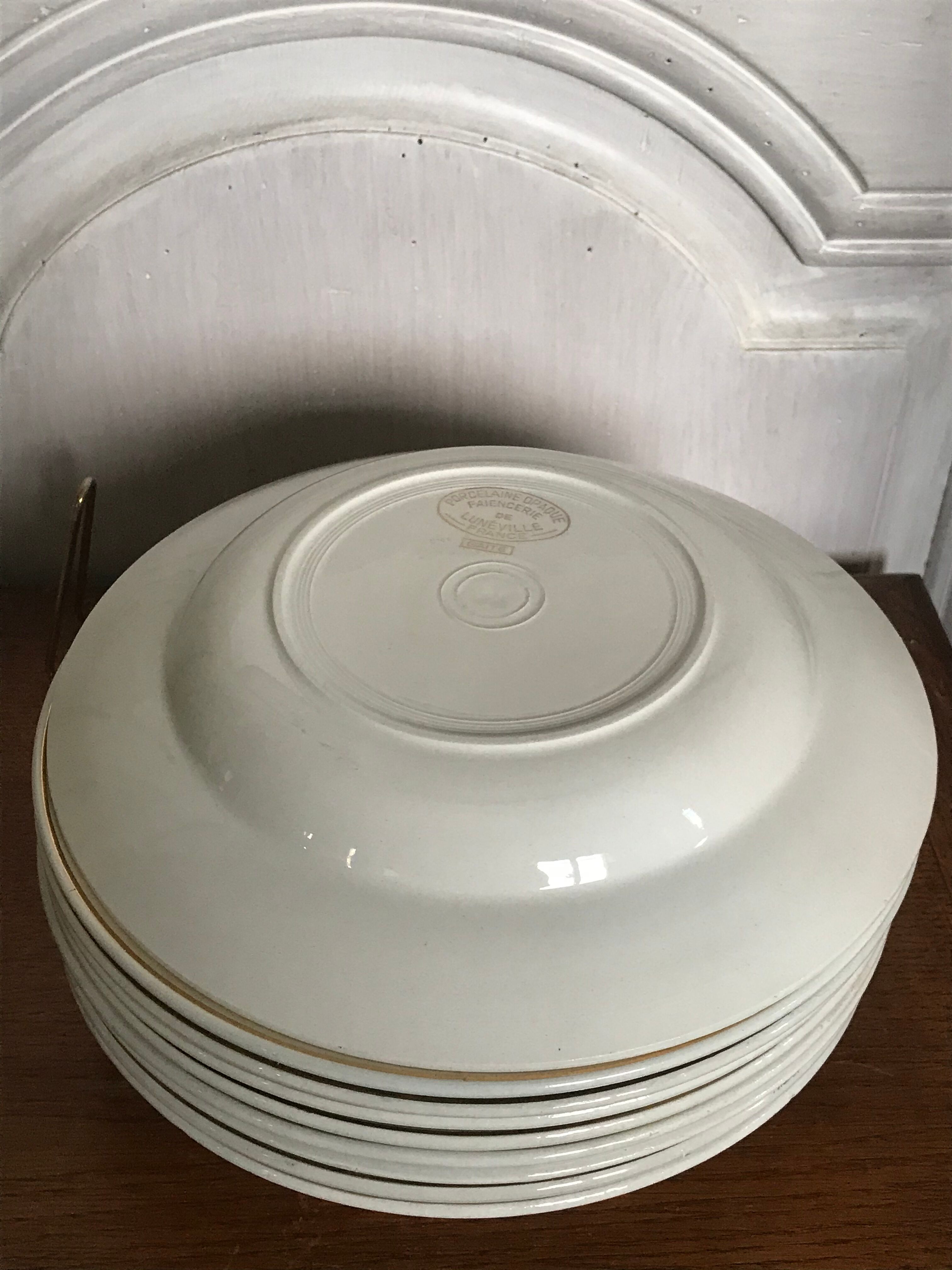 Set of 9 Lunéville hollow plates