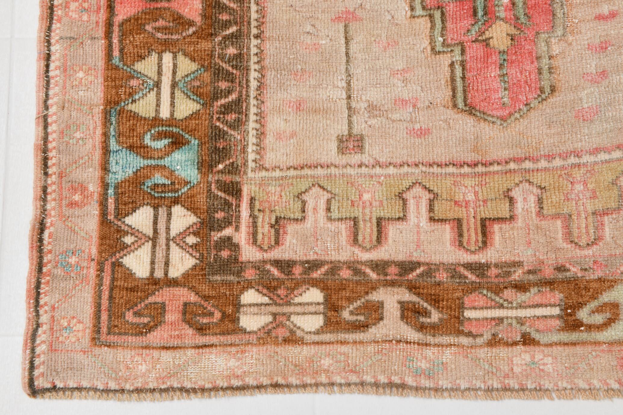 4x7 Pink & Brown Persian Area Rug 118x210Cm SK 22164