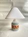 Italian ceramic lamp, cotton shade.
