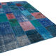 Handwoven turkish contemporary 202 cm x 300 cm blue patchwork carpet