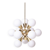 Sputnik Chandelier by Kamenicky Senov, Czechoslovakia, 1970s, Brass / glass