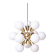 Sputnik Chandelier by Kamenicky Senov, Czechoslovakia, 1970s, Brass / glass