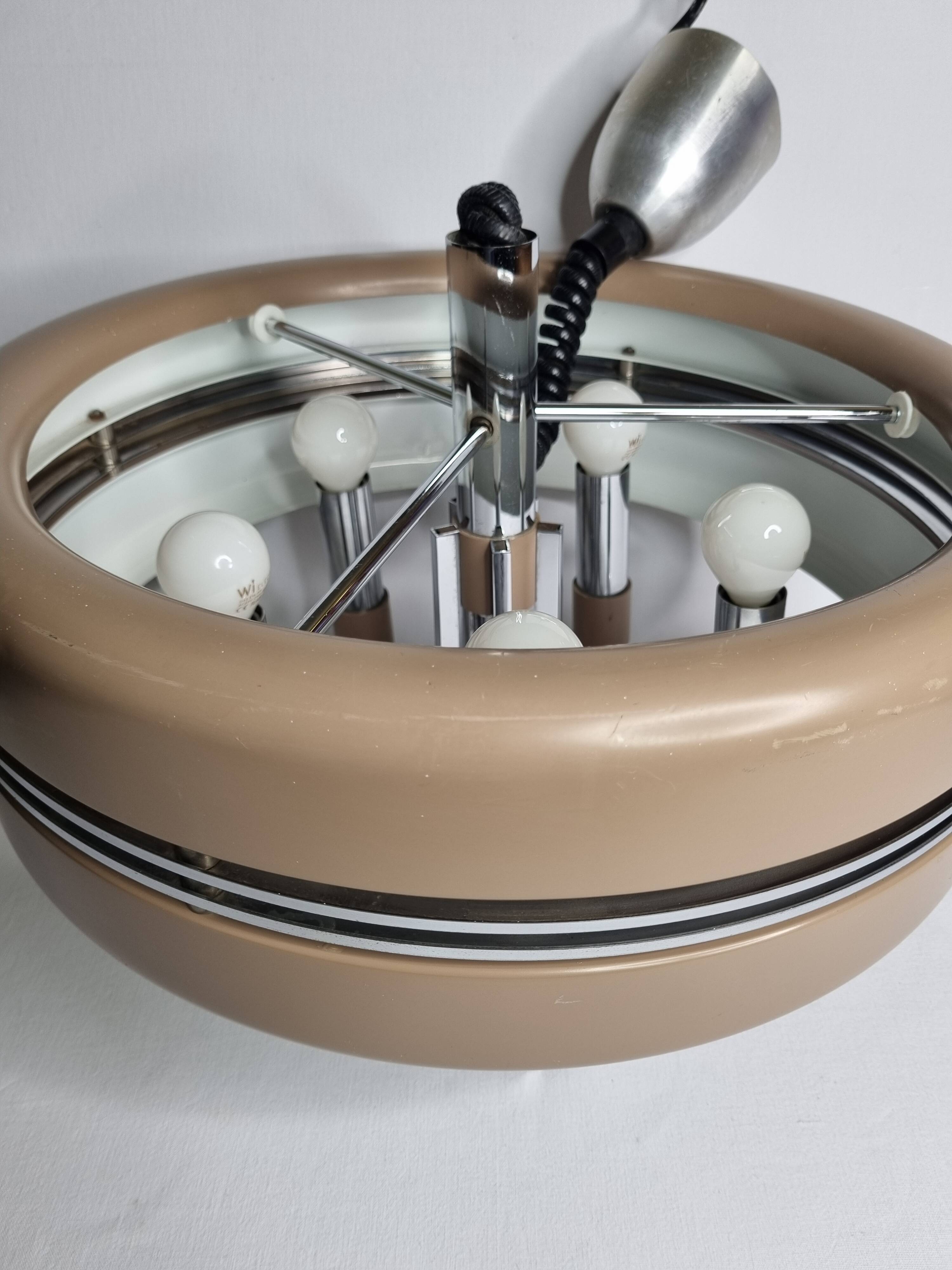 Space Age Rolly pendant light, Italian design, 70s