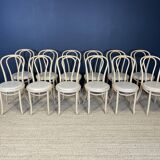 Set of 12 bistro chairs in light curved wood & skai GO IN Germany