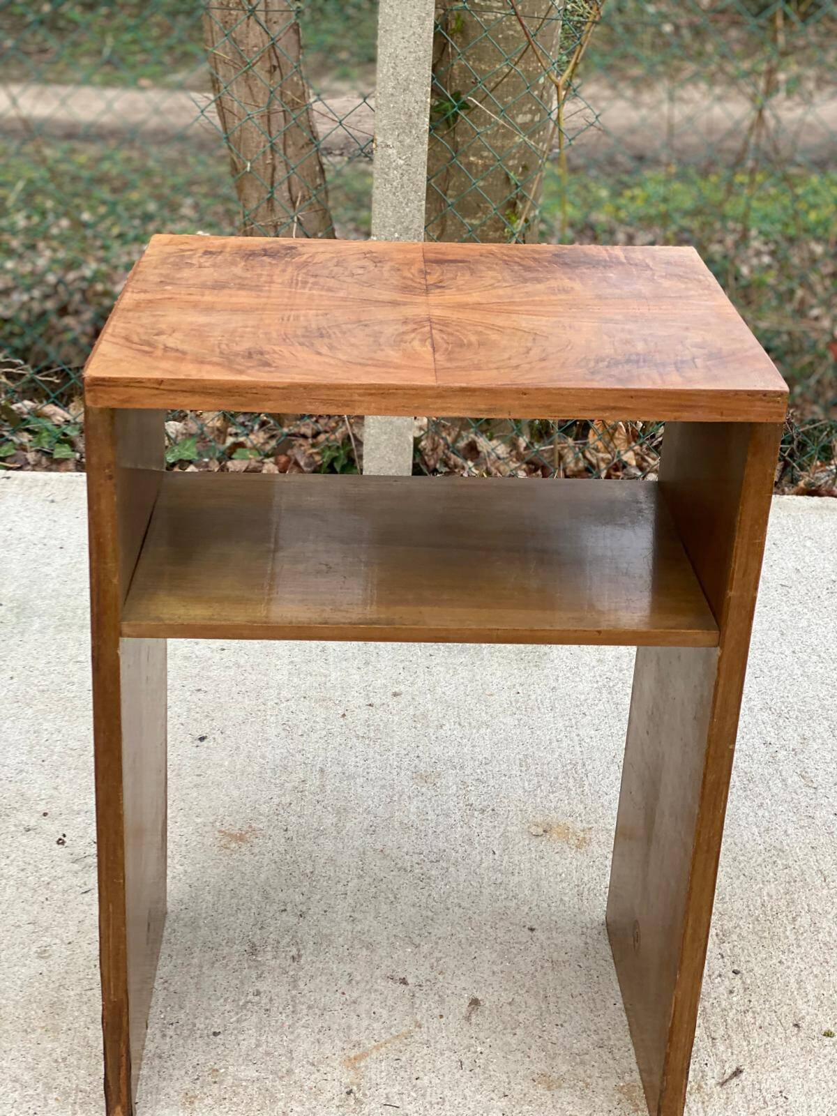 Art Deco burr walnut bedside table 1930