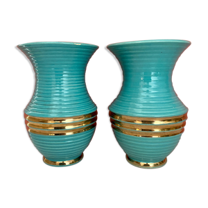 Lot de deux vases vintage en céramique