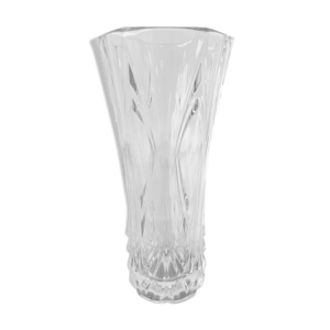 Vase en verre soufflé bord polygonal