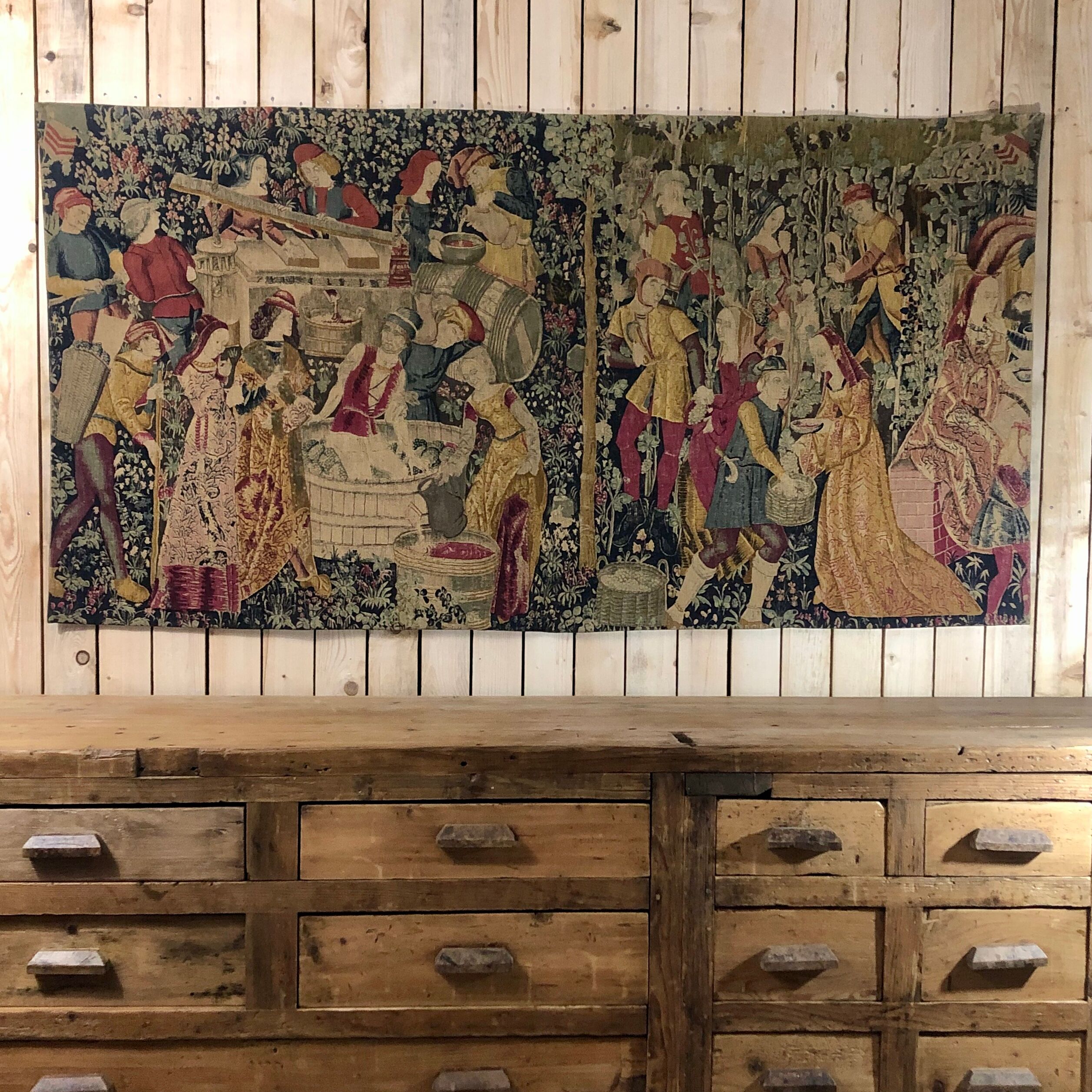 Wall hanging tapestry "Les Vendanges"