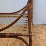 Vintage rattan bench 1960