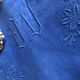 Antique linen and cotton sheet dyed Patmos blue