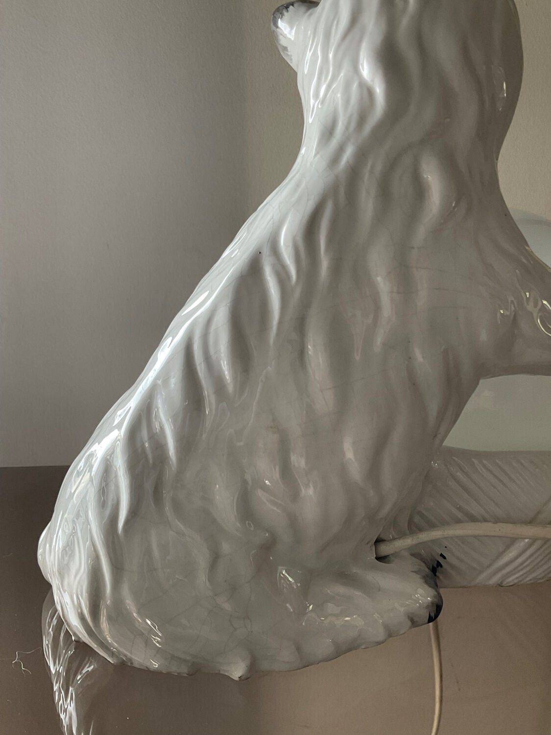 Vintage ceramic cat lamp from the 70s