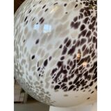 Brown and Beige Murrine Milky-White Sphere in Contemporary Murano-Style Glass
