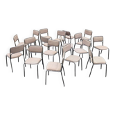 18 chaises tubulaires design 1970/80