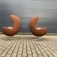 2x Fritz Hansen Egg chair by Arne Jacobsen in Cognac leather, new condition!