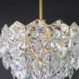 Brass and crystal glass chandelier by Kinkeldey, Germany, 1970s.