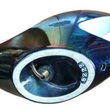 Vintage zoomorphic swan lamp iridescent ceramic