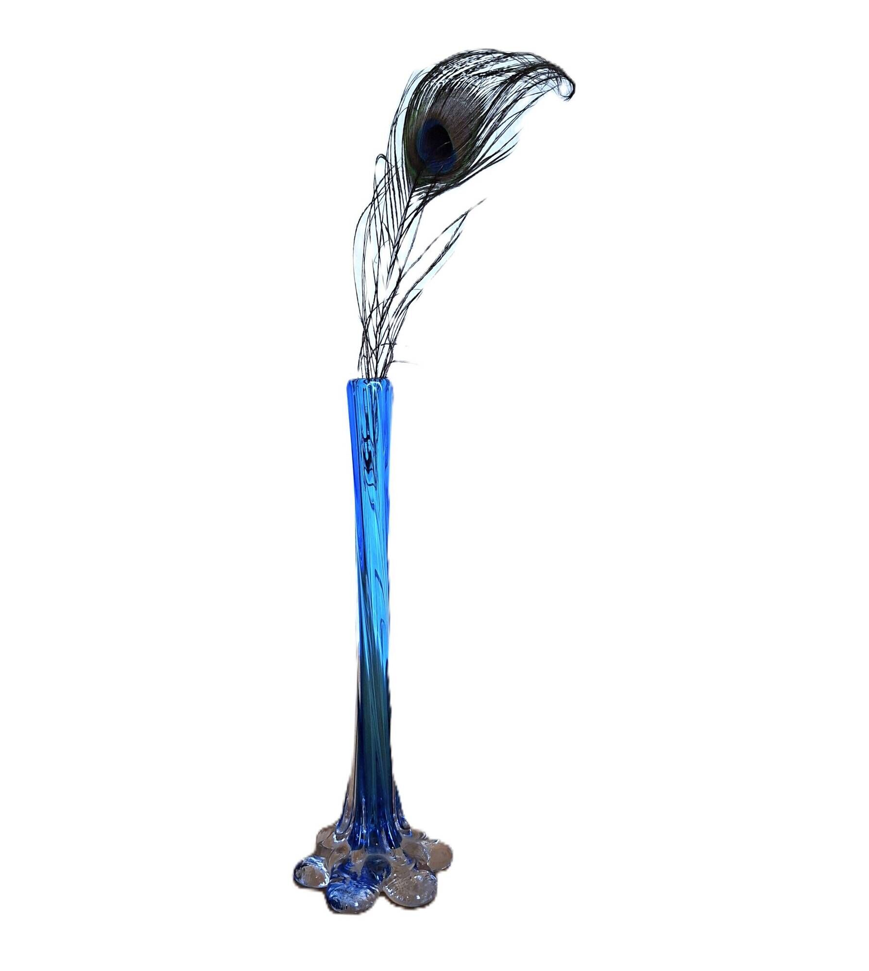 Vase bleu  soliflore type  Murano mid-century