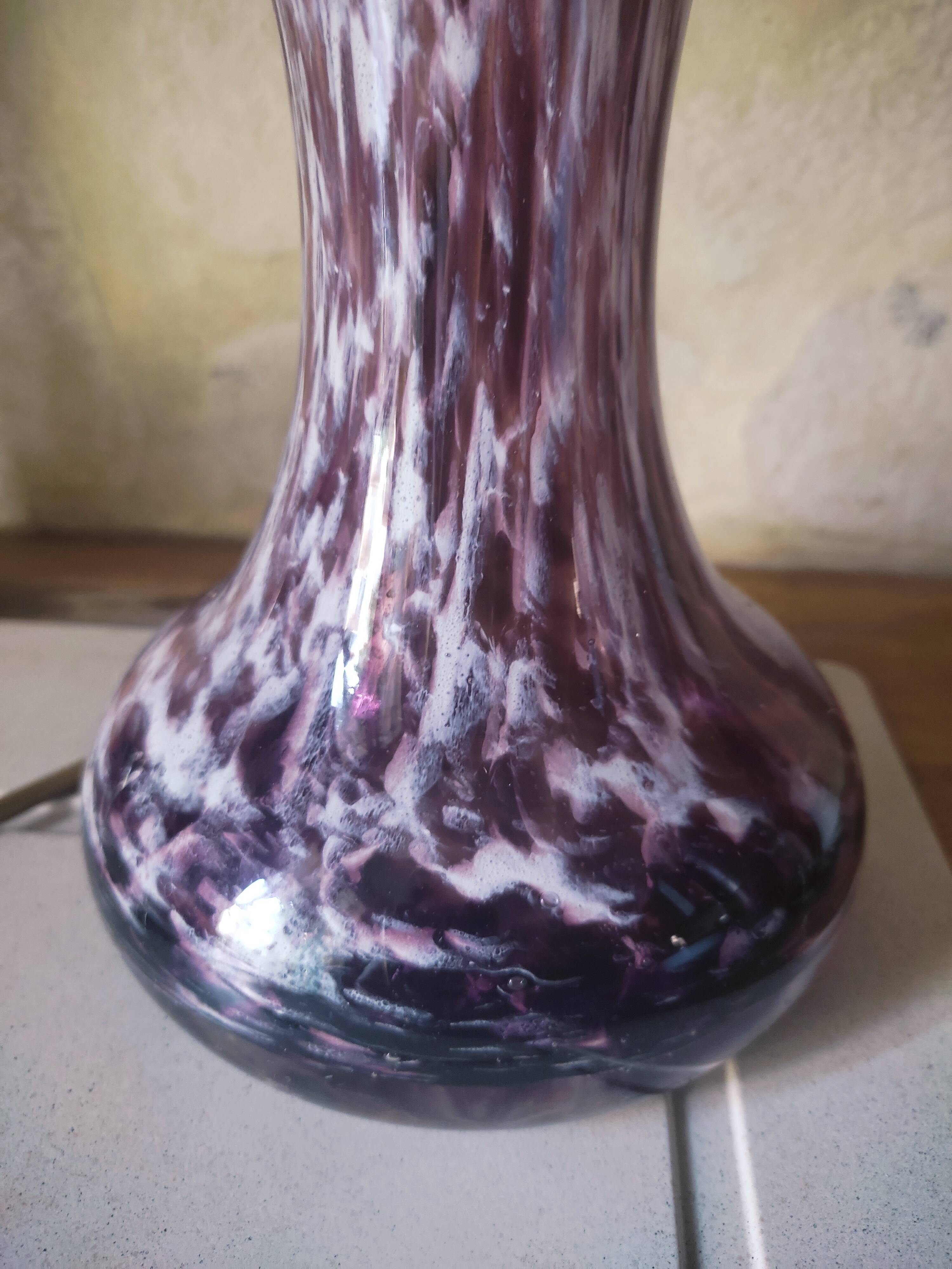 Lampe en verre de Murano améthyste