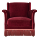 1960s, Danish armchair, cherry-red furniture velour, ash wood, original.