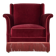 1960s, Danish armchair, cherry-red furniture velour, ash wood, original.
