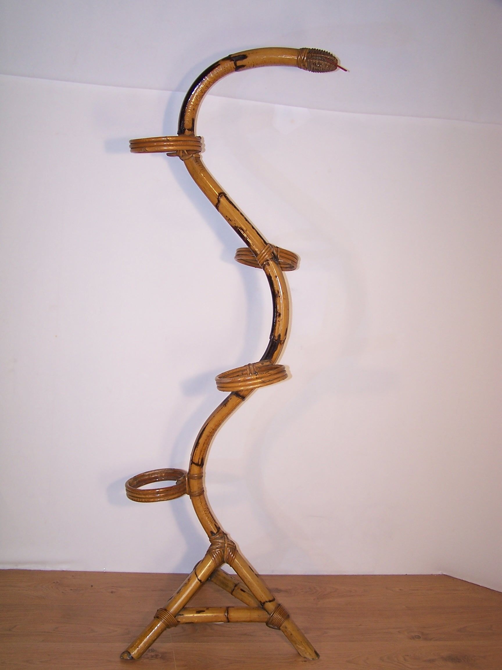 Rattan plant holder by Rohe Noordwolde 1960