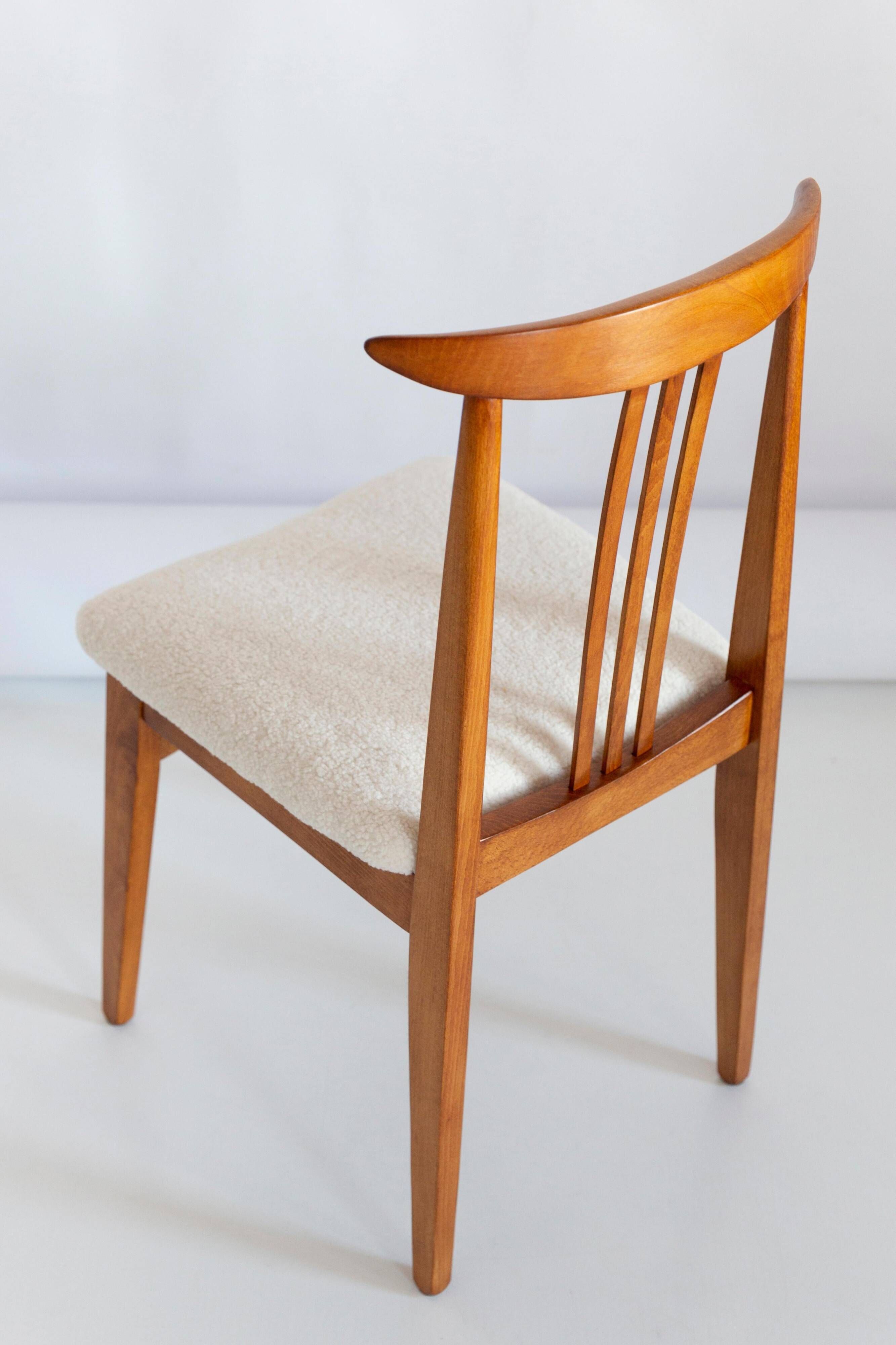 Light Bouclé Chair Mid-Century Modern, Design by M. Zielinski, Europe, 1960s