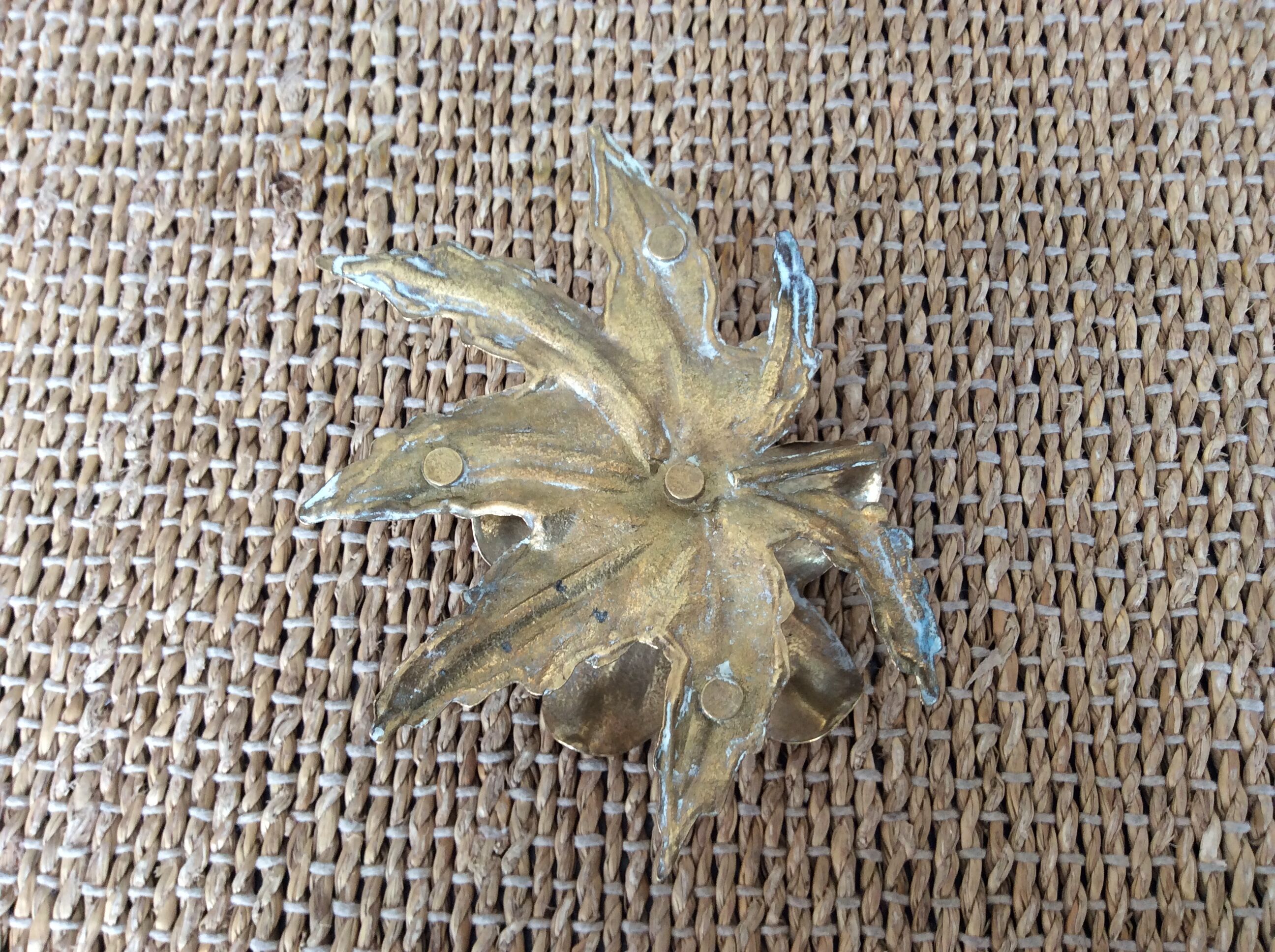 Golden bronze flower candle holder