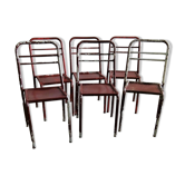 Lot de 6 chaises industrielles en metal