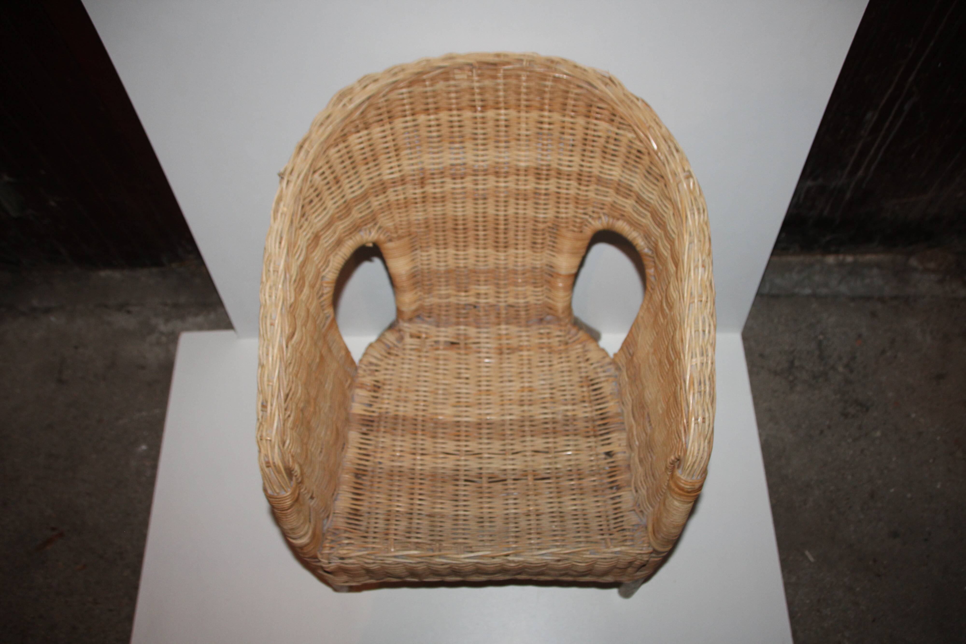 Small rattan armchair Children's chair Doll